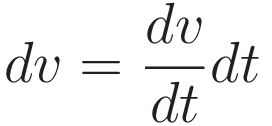 dv = \frac{dv}{dt}dt