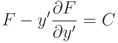 F - y' \frac{\partial F}{\partial y'} \right = C